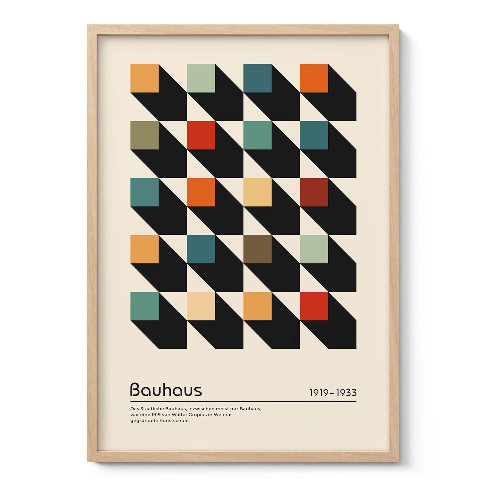 Bauhaus Wandbild – Bunte Quadrate