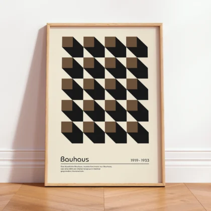 Bauhaus Wandbild – Braune Quadrate