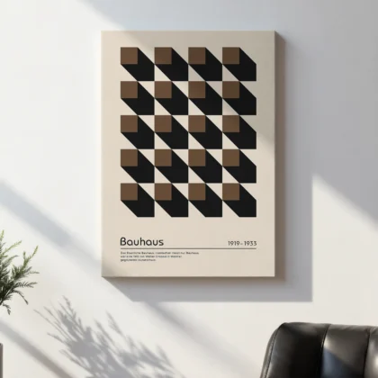 Bauhaus Wandbild – Braune Quadrate