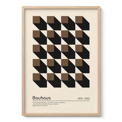 Bauhaus Wandbild – Braune Quadrate