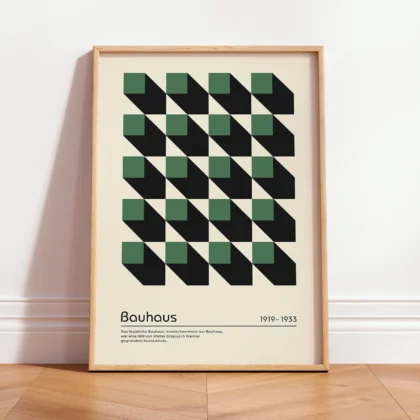 Bauhaus paveikslas – Žali kvadratai