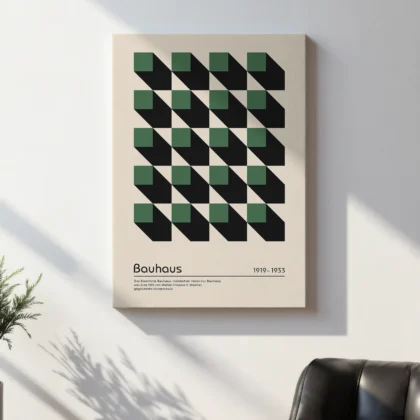 Bauhaus paveikslas – Žali kvadratai
