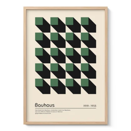 Bauhaus paveikslas – Žali kvadratai
