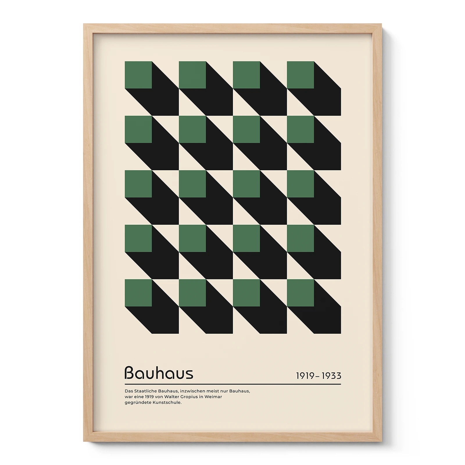 Bauhaus Print – Green Squares