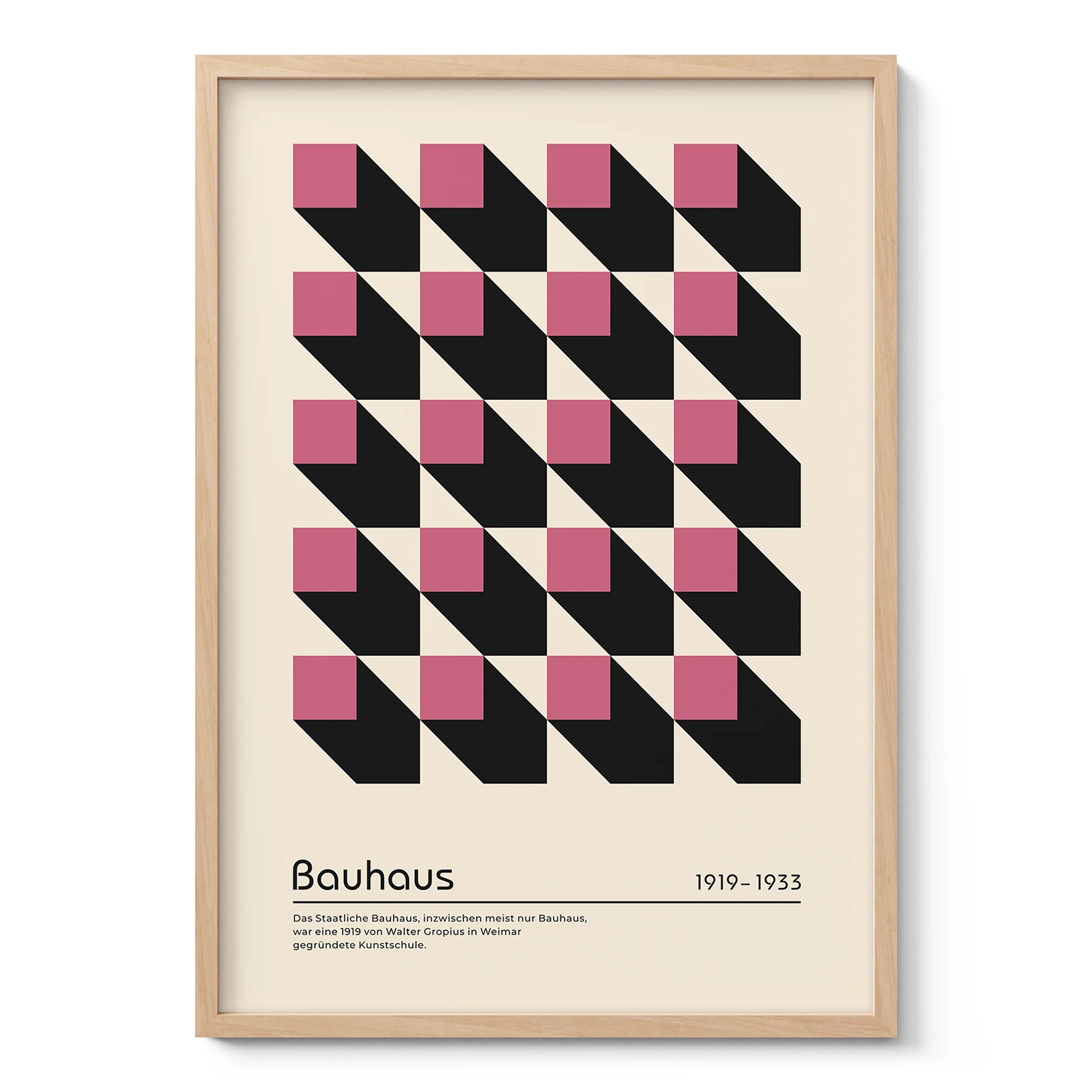 Bauhaus Print – Pink Squares