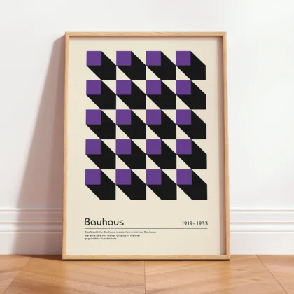 Bauhaus paveikslas – Violetiniai kvadratai