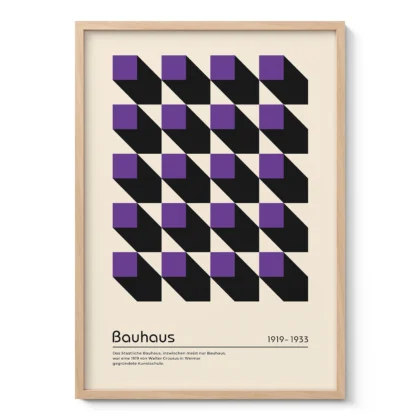 Bauhaus paveikslas – Violetiniai kvadratai