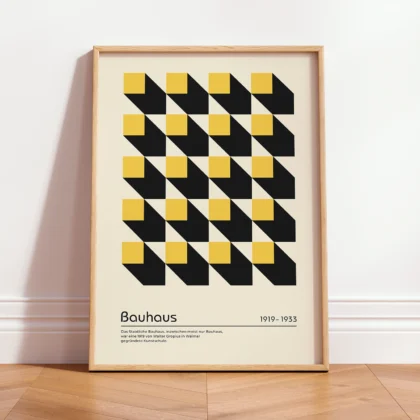Bauhaus Wandbild – Gelbe Quadrate