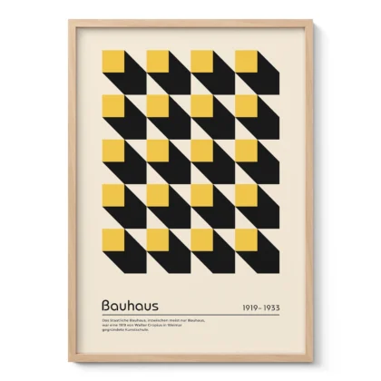 Bauhaus Wandbild – Gelbe Quadrate