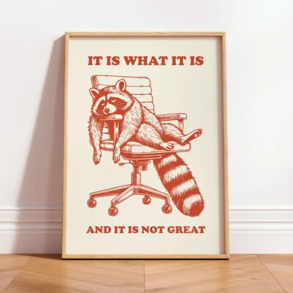 Raccoon Wall Art – It Is What It Is and It Is Not Great