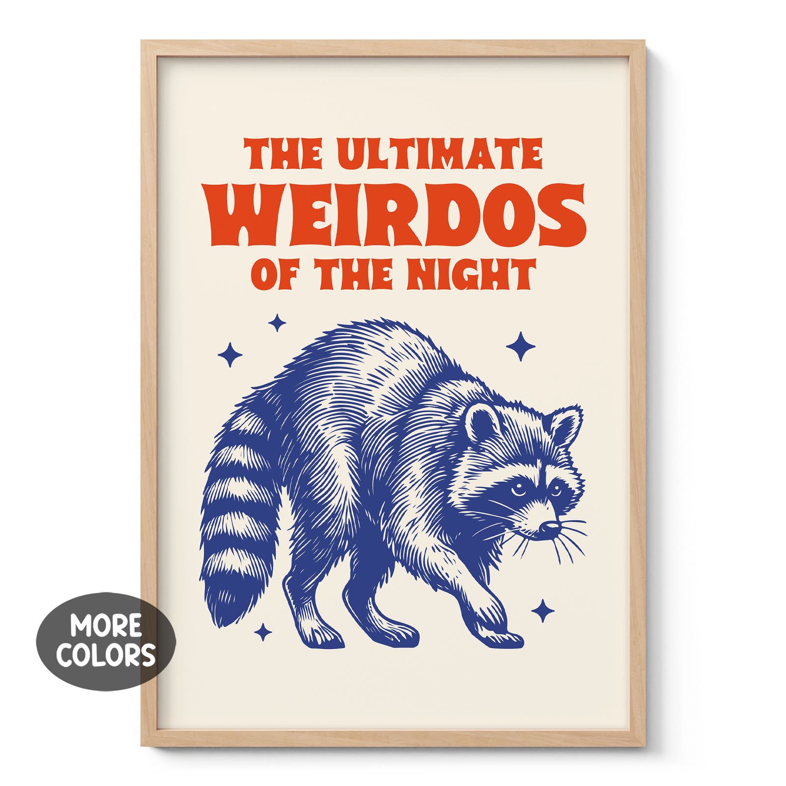 Wandbild mit Waschbären – Die ultimativen Nacht-Chaoten (Blau)