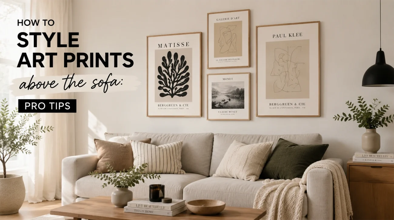How to Style Art Prints Above the Sofa: Pro Tips