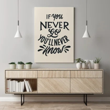 If You Never Go You'll Never Know Motivational Quote Poster