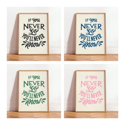 If You Never Go You'll Never Know Motivational Quote Poster