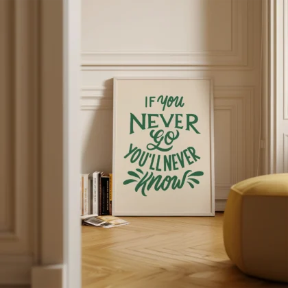If You Never Go You'll Never Know Motivational Quote Poster