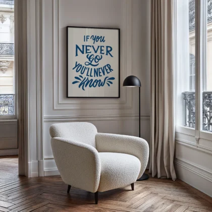 If You Never Go You'll Never Know Motivational Quote Poster
