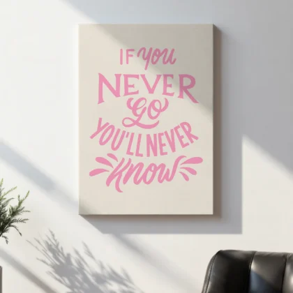 If You Never Go You'll Never Know Motivational Quote Poster