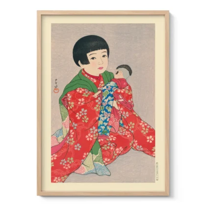 Child with Doll by Hasui Kawase