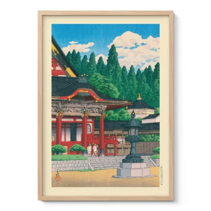 Raudonoji šventykla – Hasui Kawase paveikslas