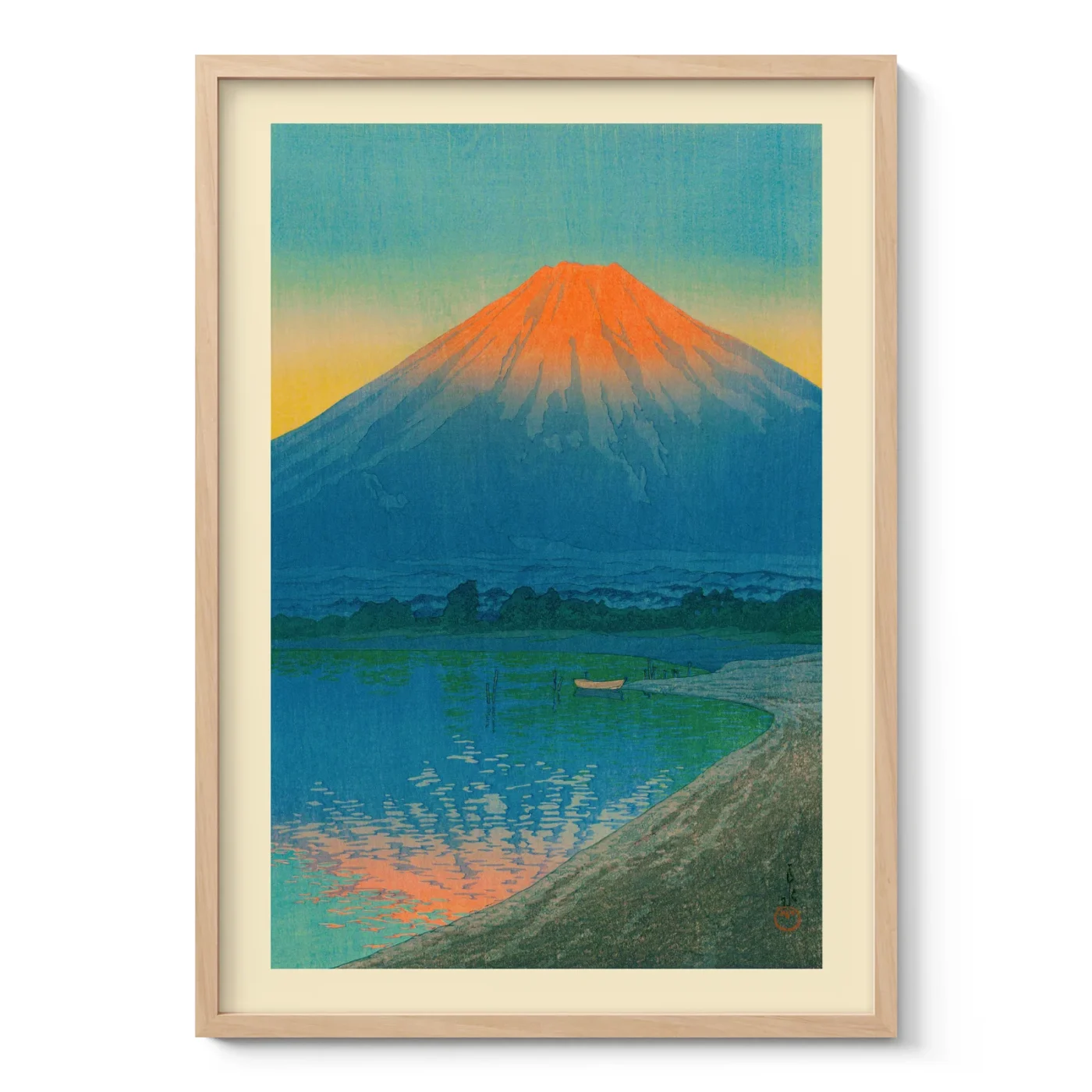 Lake Yamanaka and Mt. Fuji by Hasui Kawase