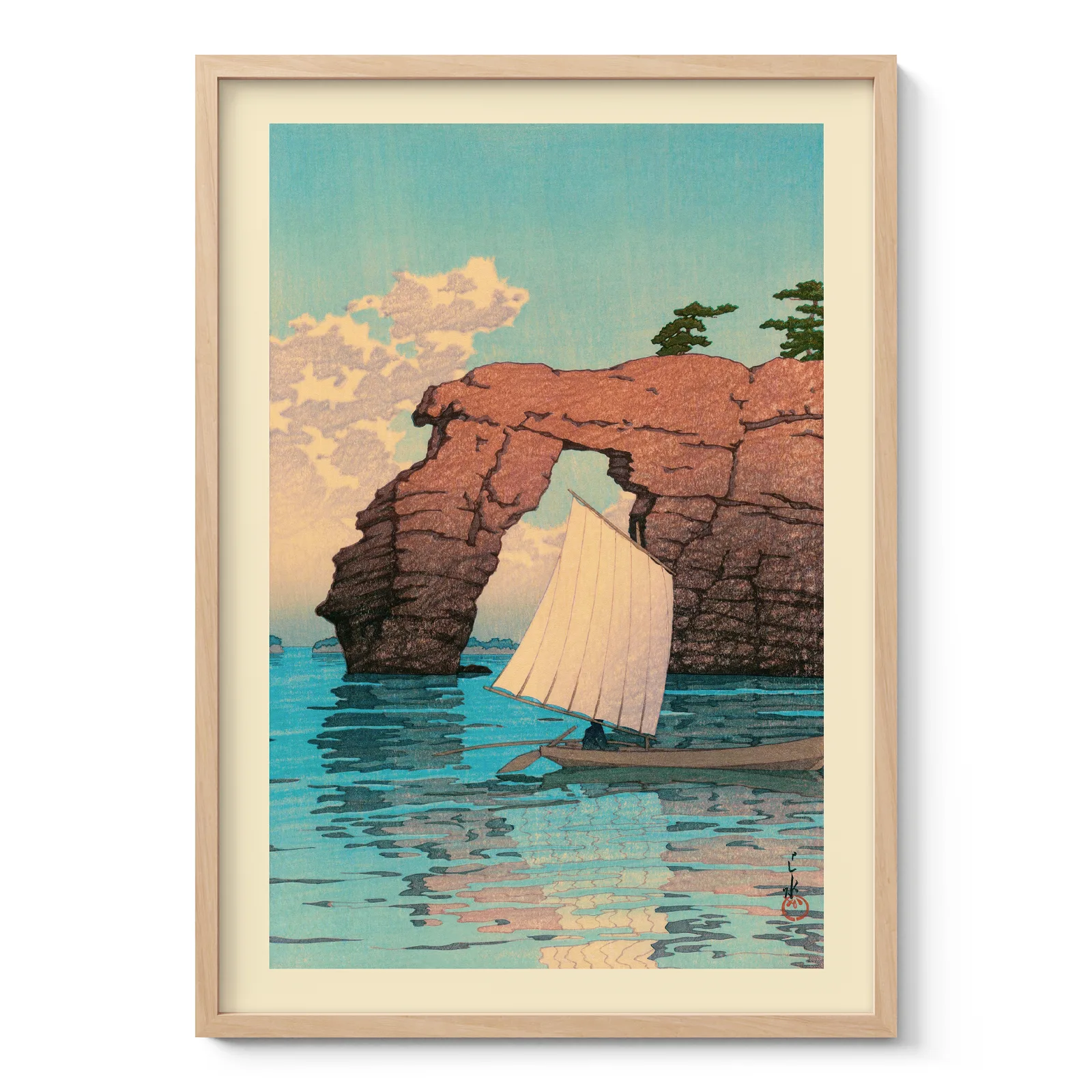 Zaimoku Island in Matsushima by Hasui Kawase