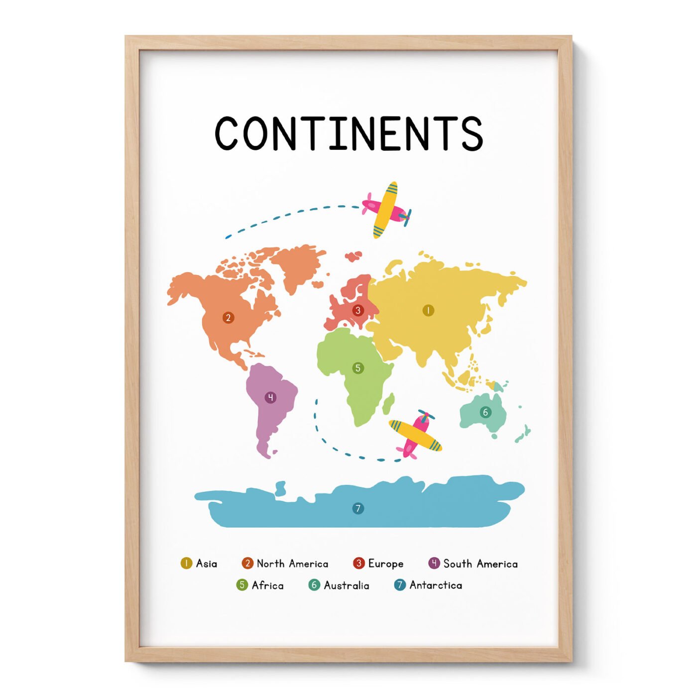 Continents Wall Art for Kids