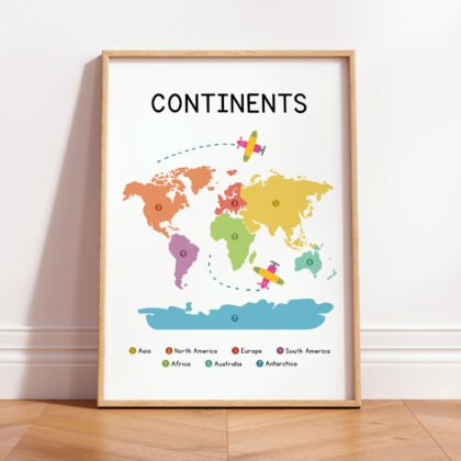Continents Wall Art for Kids