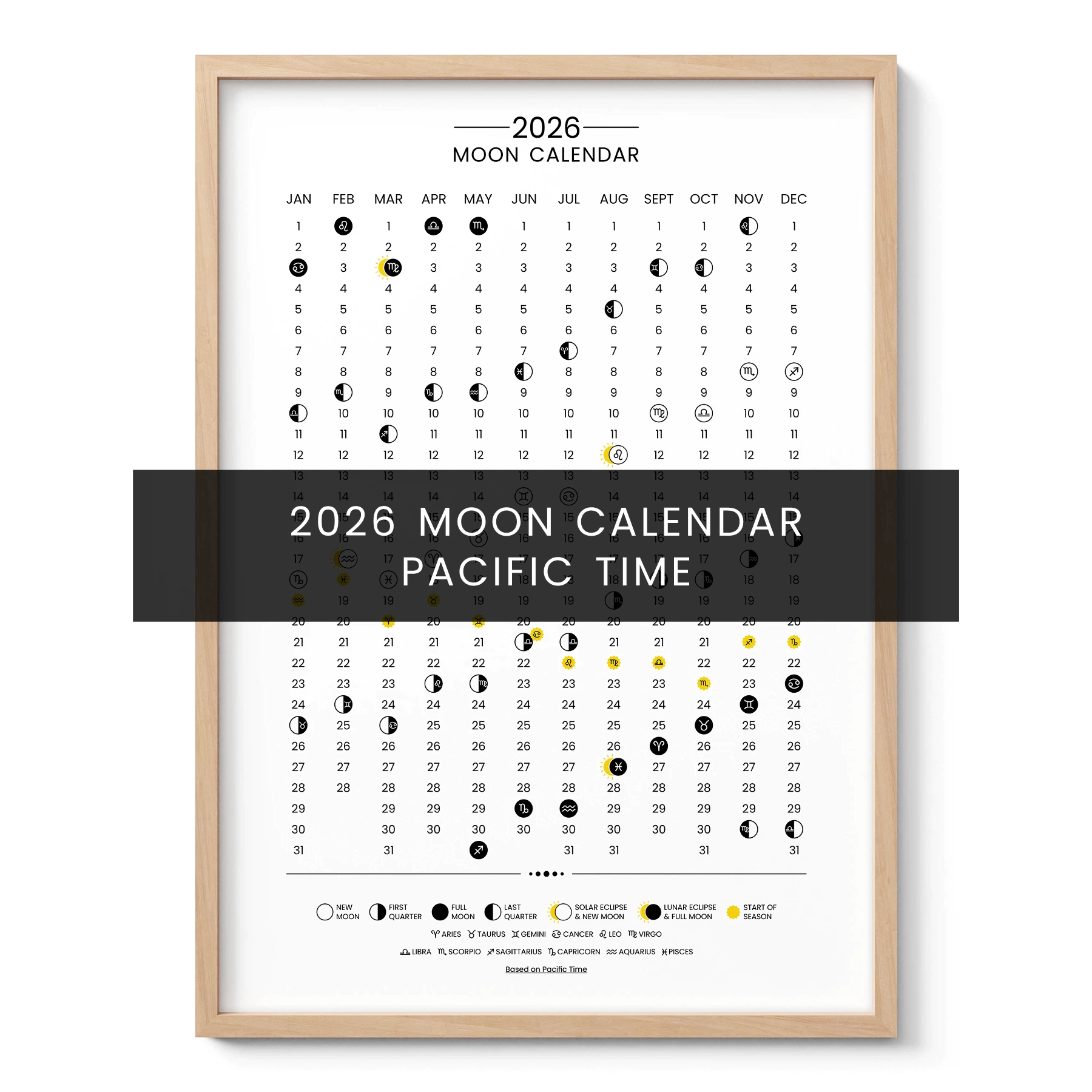 2026 Lunar Calendar – Pacific Time (PT)