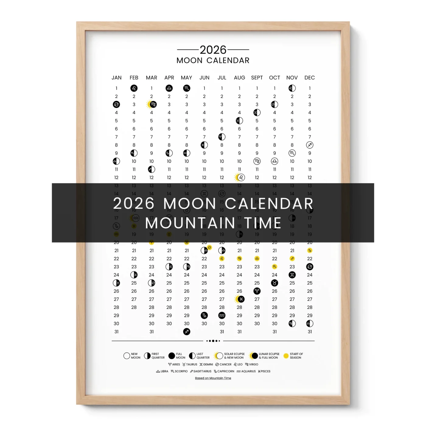 2026 Lunar Calendar – Mountain Time (MT)