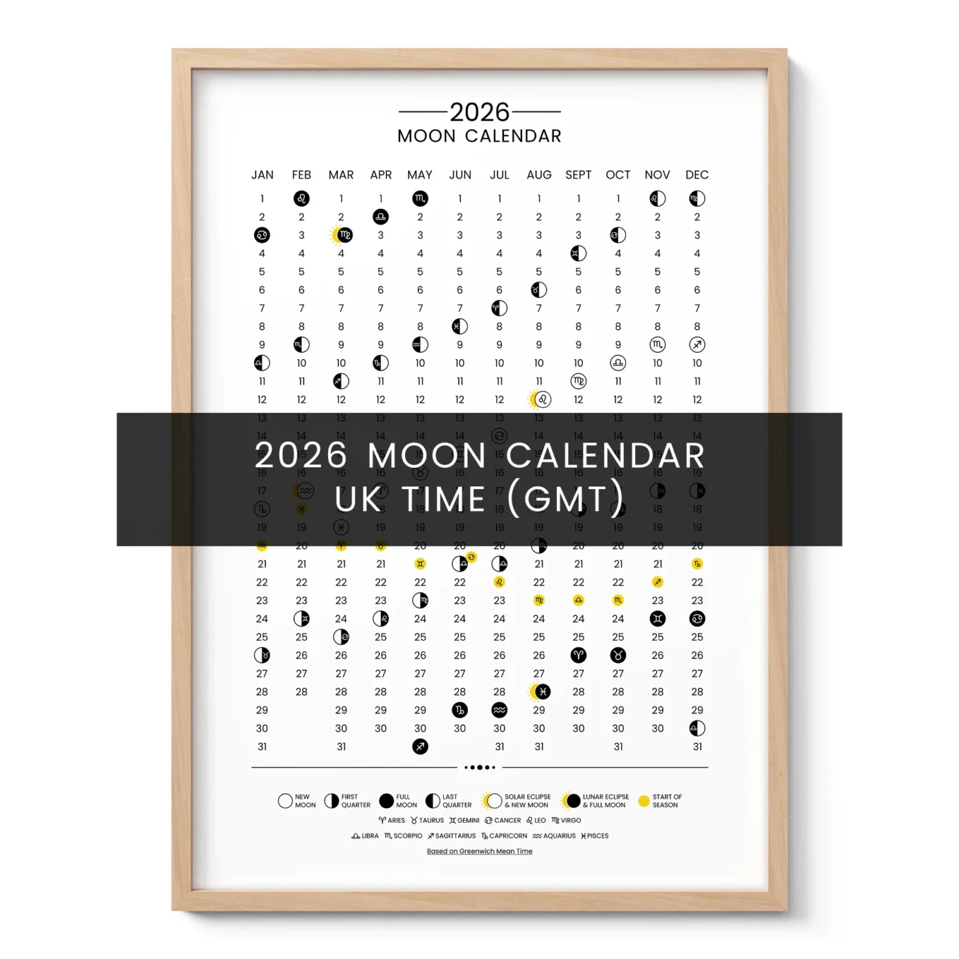 2026 Lunar Calendar – UK Time (GMT)