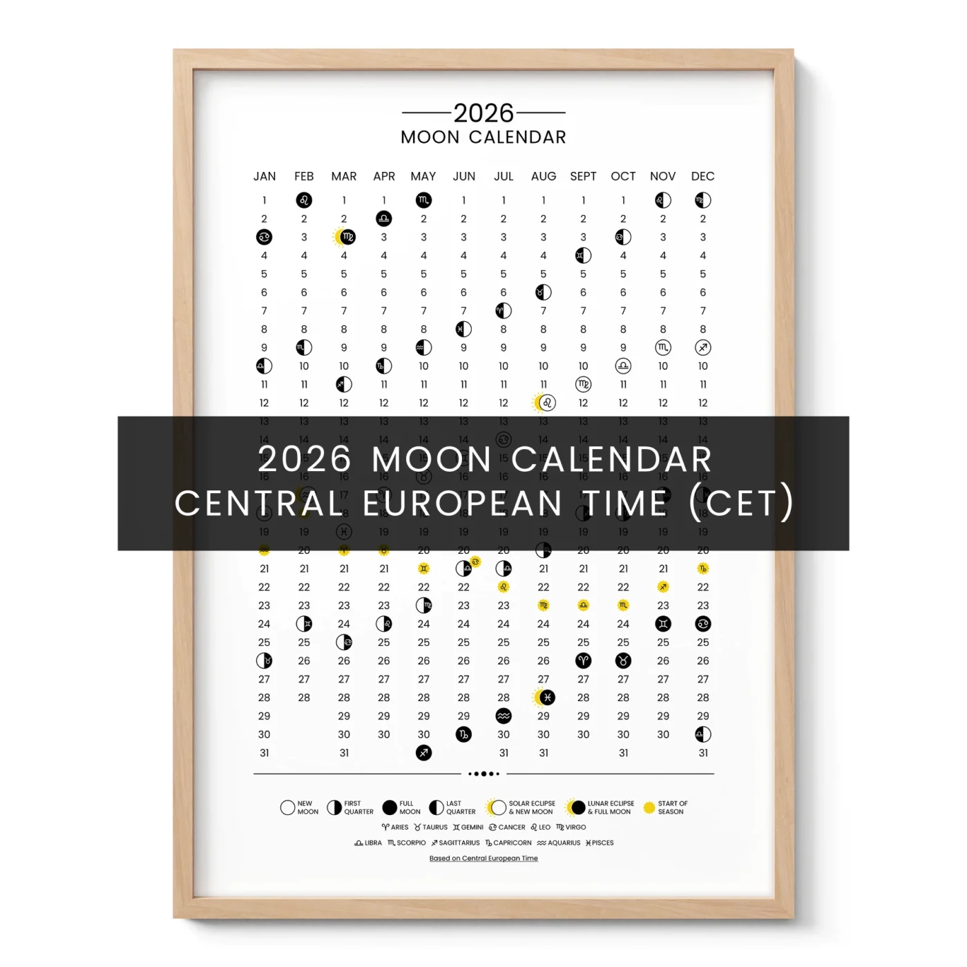 2026 Lunar Calendar – Central European Time (CET)