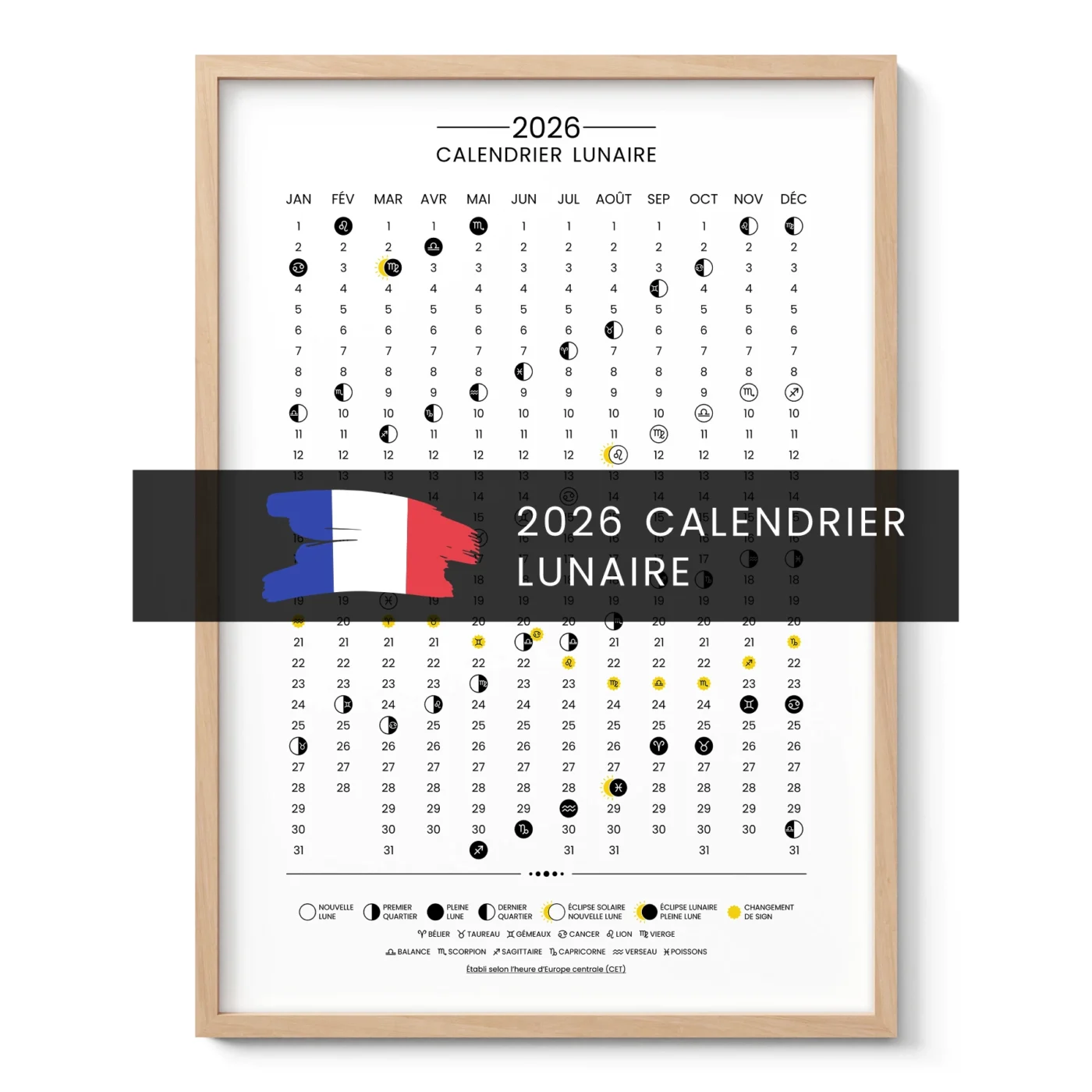 2026 Moon Calendar – French Edition