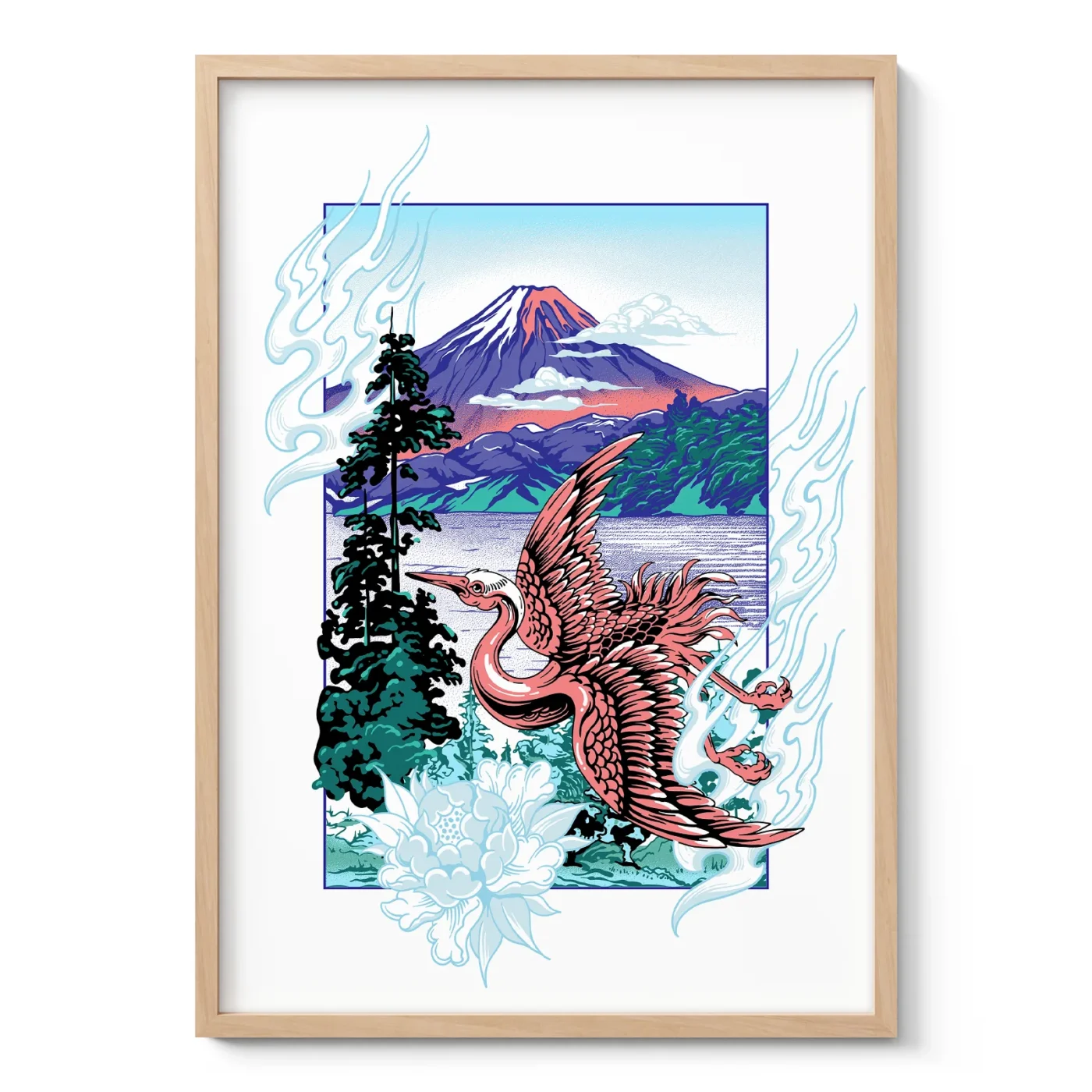 Crane Wall Art – Mount Fuji