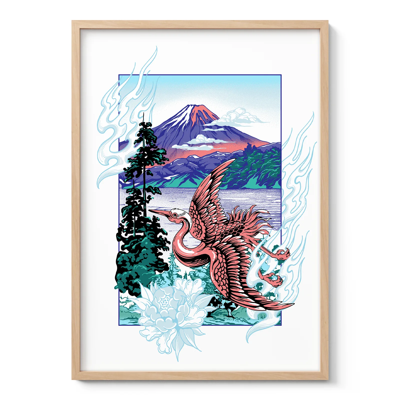 Crane Wall Art – Mount Fuji