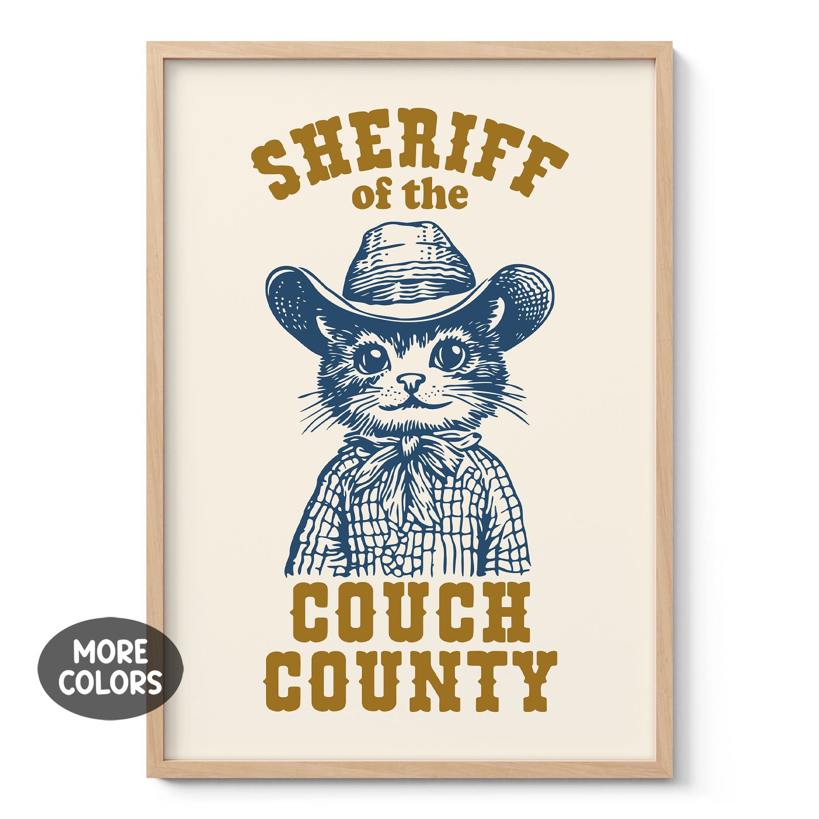 Funny Cat Cowboy Wall Art