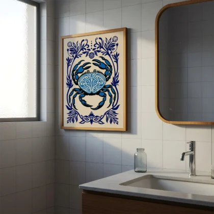 Crab Poster – Retro Kitchen Print
