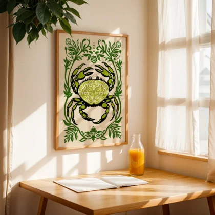 Crab Poster – Retro Kitchen Print