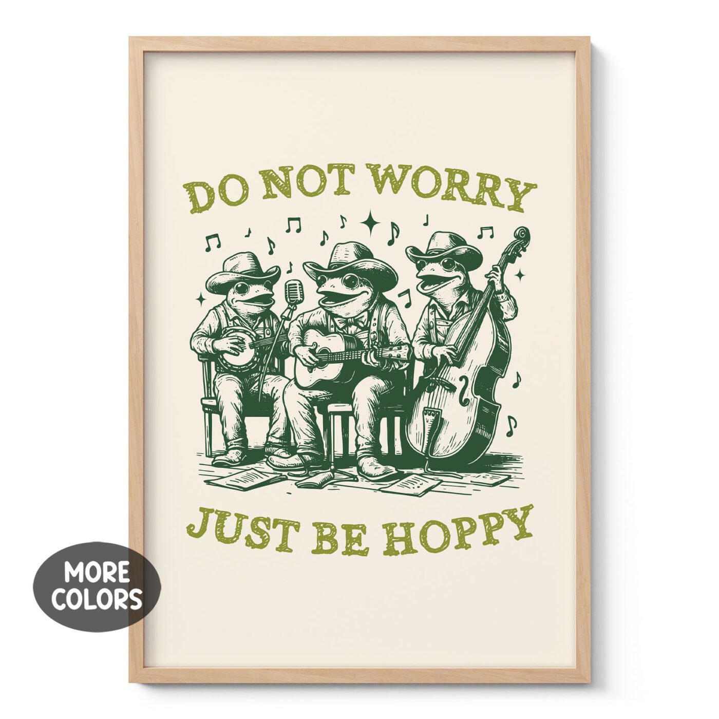 Frogs Wall Art – Do Not Worry, Just Be Hoppy
