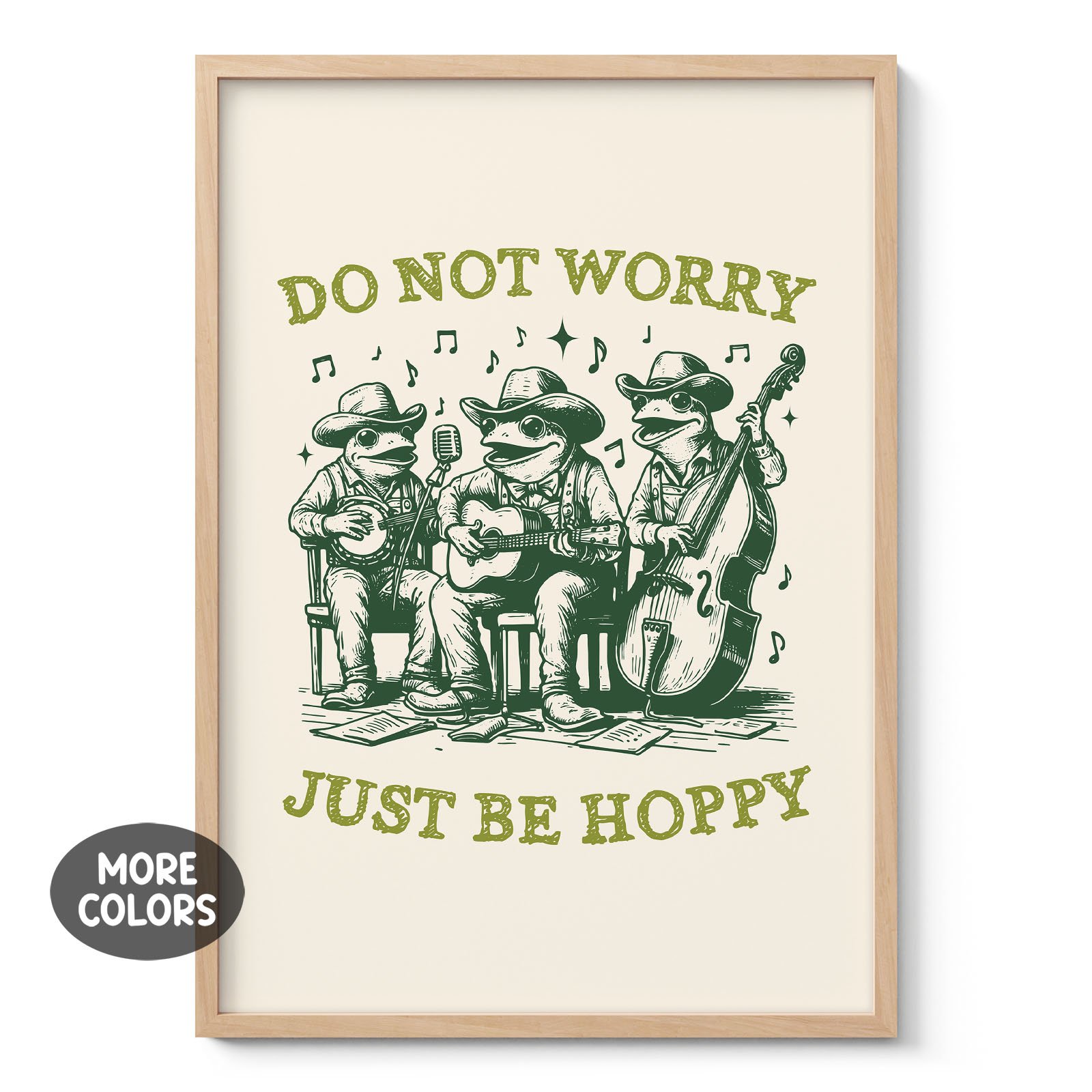 Frogs Wall Art – Do Not Worry, Just Be Hoppy