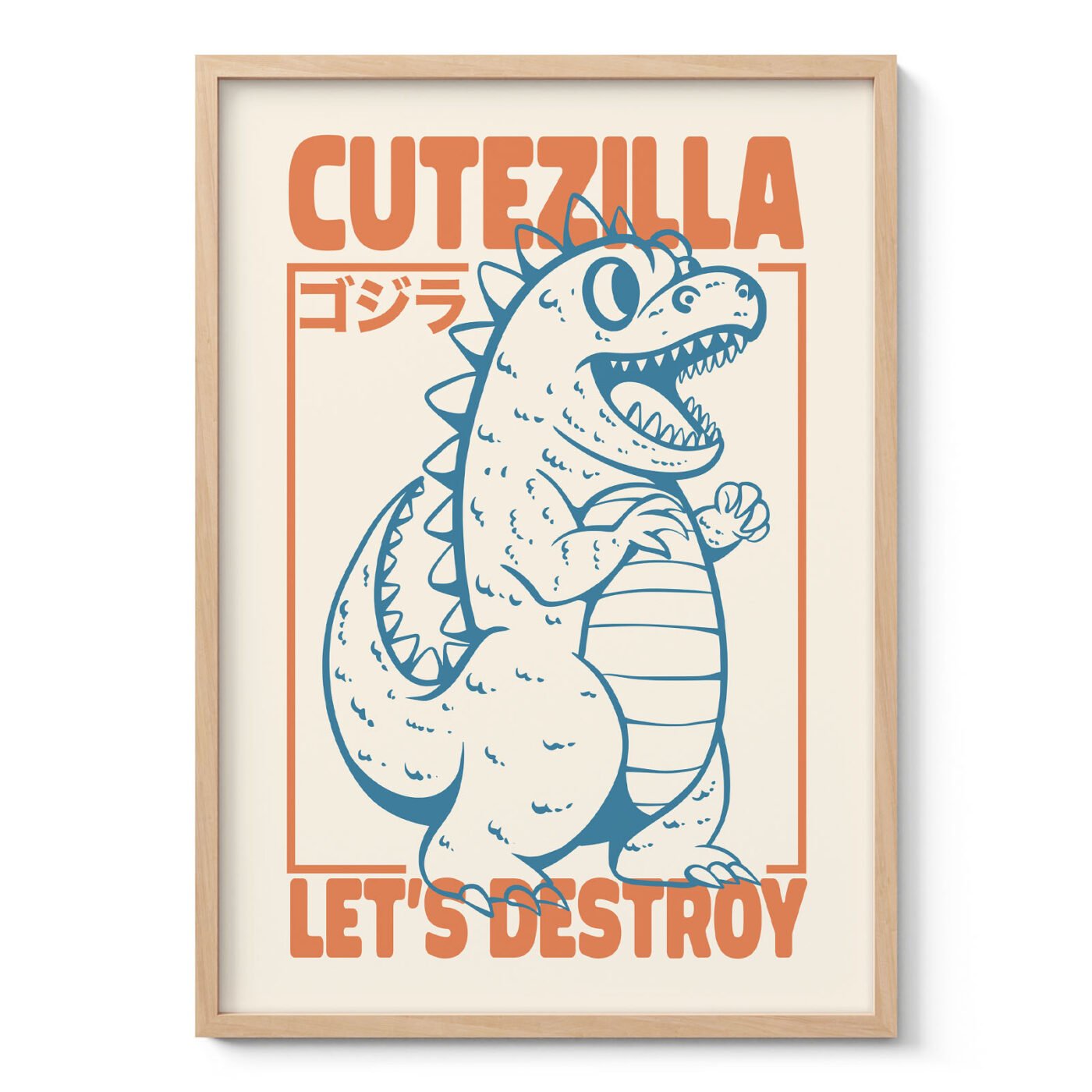 Godzilla Poster – Retro Japanese Wall Art