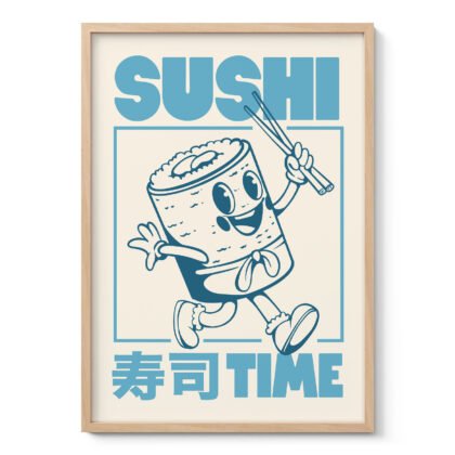 Sushi Poster – Retro Japanese Wall Art
