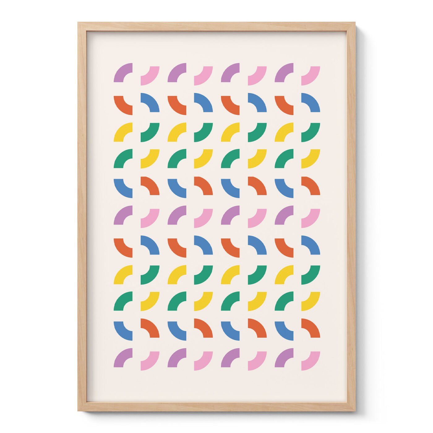 Colorful Geometric Wall Art – Retro Modern Print
