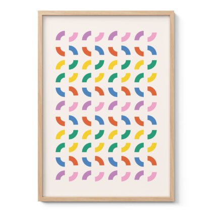 Colorful Geometric Wall Art – Retro Modern Print