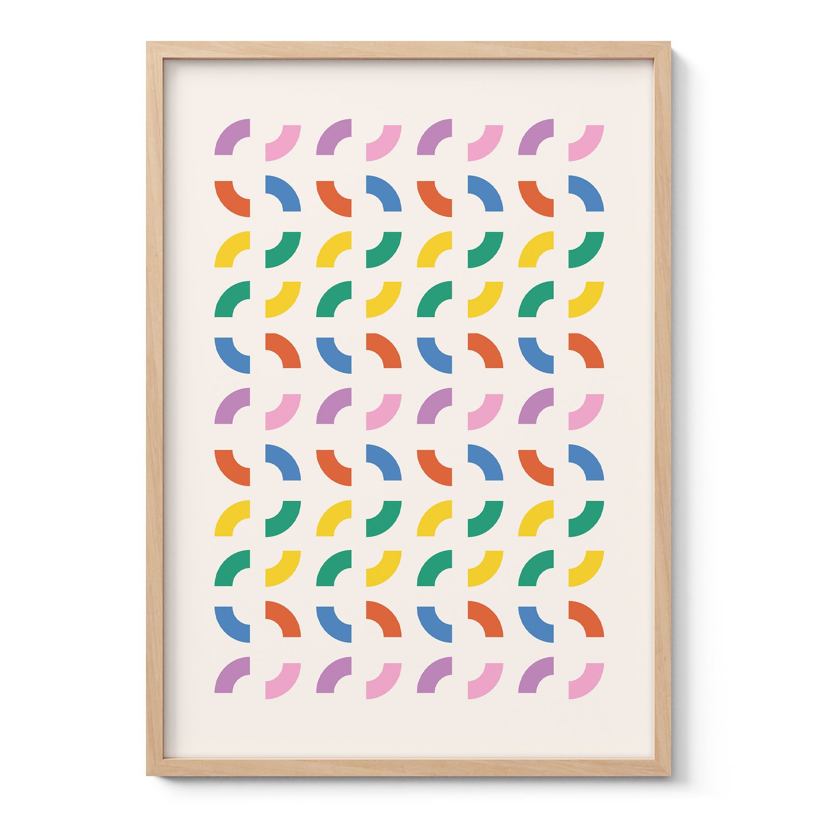 Colorful Geometric Wall Art – Retro Modern Print