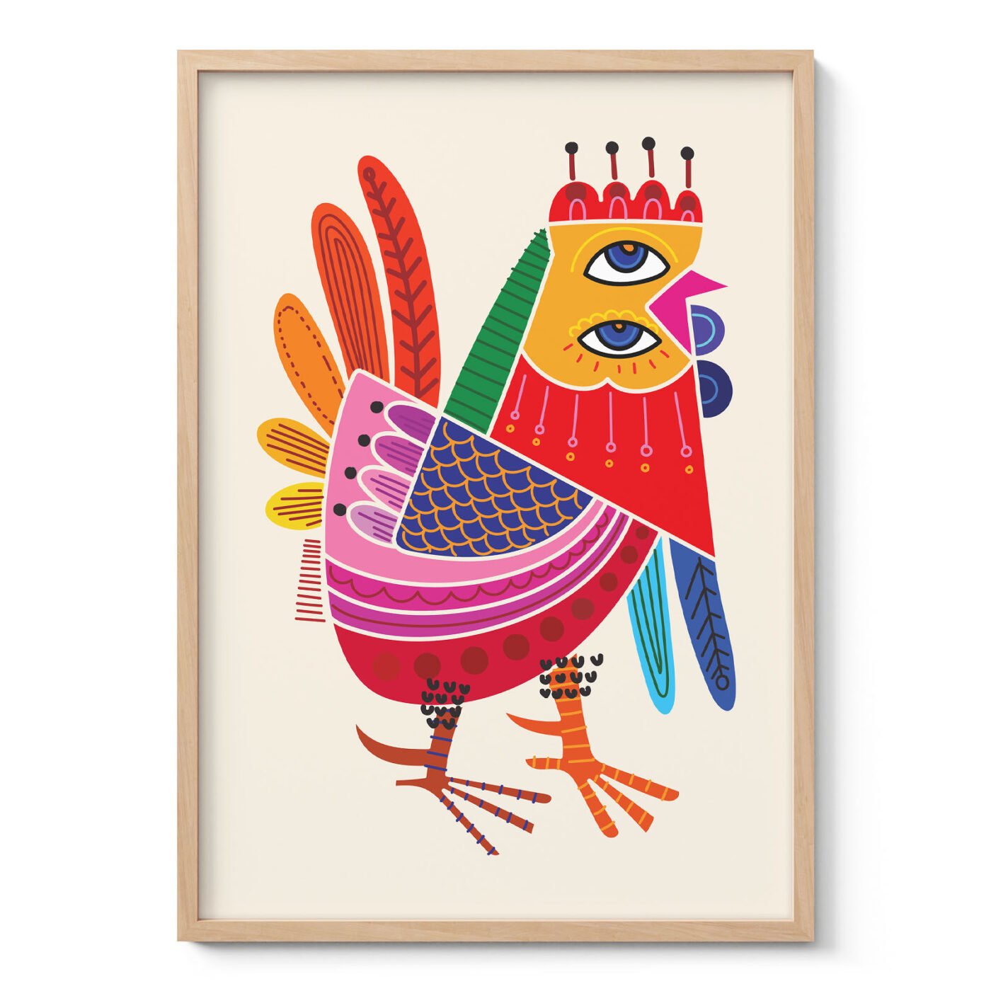 Abstract Rooster Wall Art