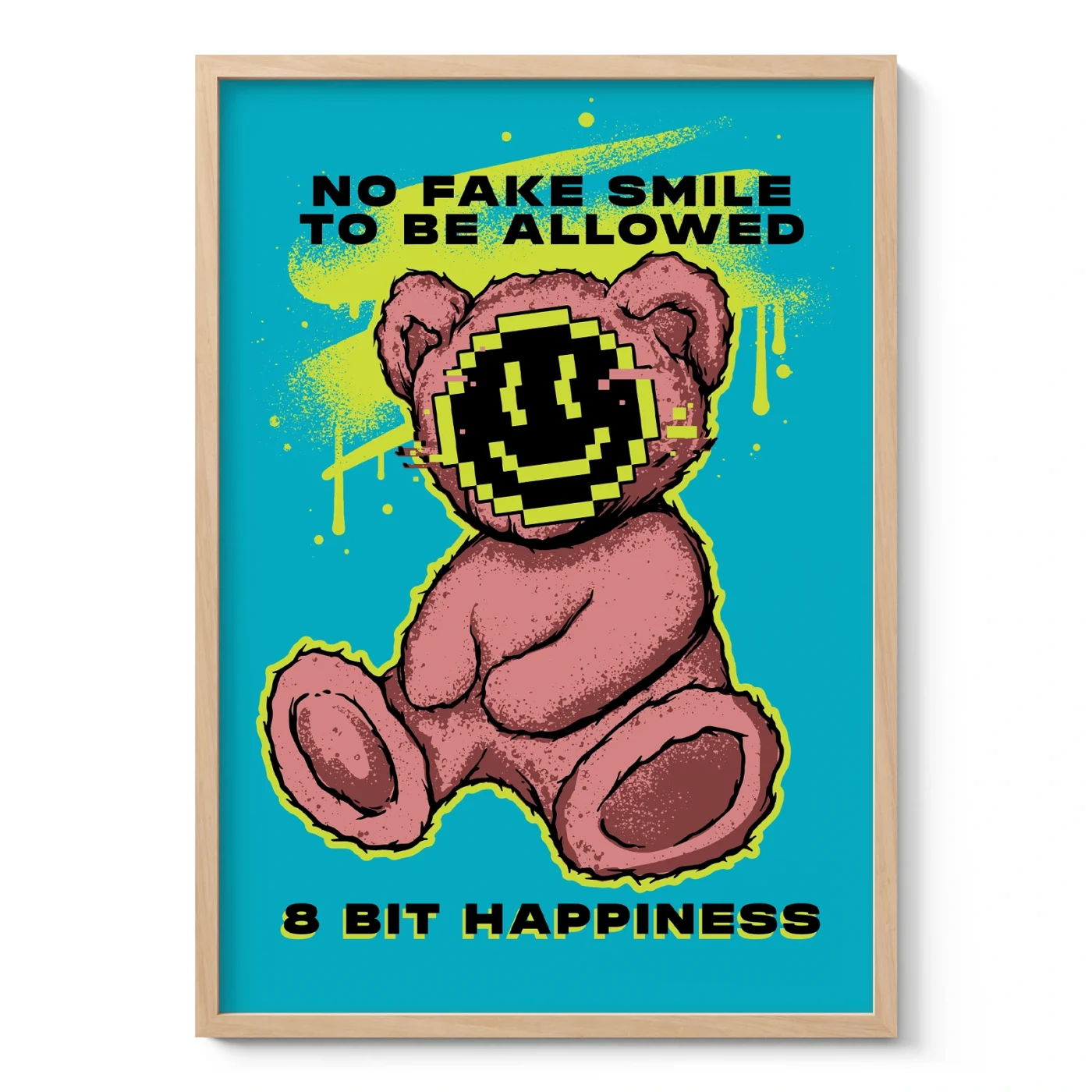 Teddy Bear Wall Art – 8 Bit Happiness