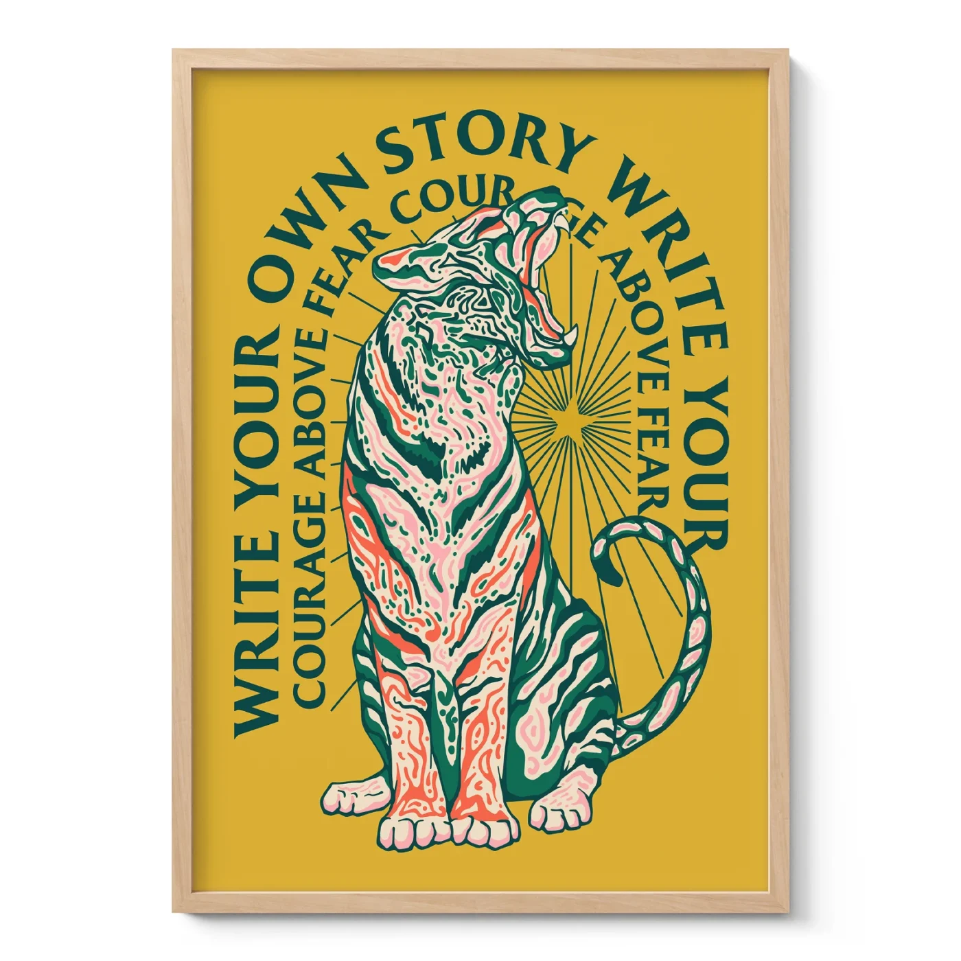 Tigro paveikslas – Write Your Story With Courage