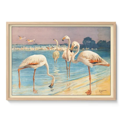 Flamingo Poster – Vintage Bird Art Print