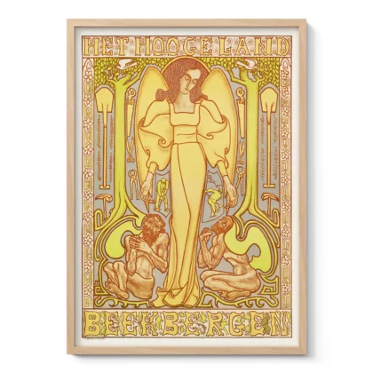 Vintage Jan Toorop Art Nouveau wall art in a modern interior