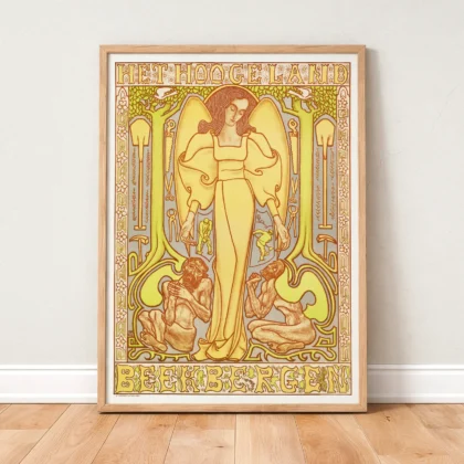 Vintage Jan Toorop Art Nouveau wall art in a modern interior
